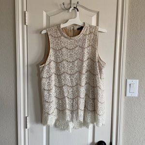 Rose and Olive Lace Lined Tank